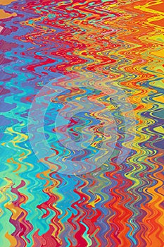 Rainbow abstract background and psychedelic pattern. Fantasy colorful curls. Vertical image.
