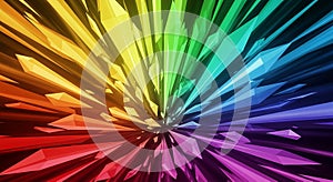 Rainbow Abstract Background, Vibrant Geometric Explosion