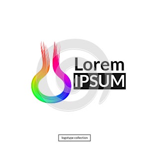 Rainbow abstract logo template.