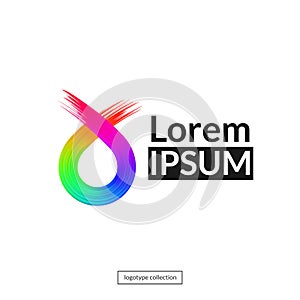 Rainbow abstract logo template.