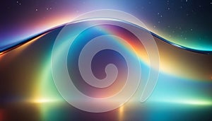 Rainbow abstract shape wave colorful illustration banner, AI generated