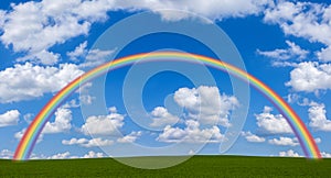 Rainbow Across Green Field