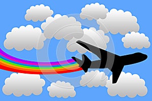 Rainbow airplane