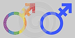 Rainbow Alternate gender symbol Collage Icon of Spheres