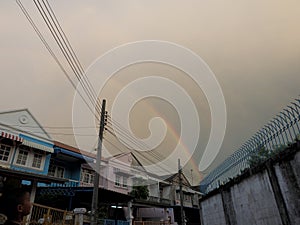 Rainbow appear on evening