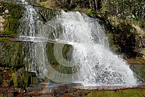The rainbow in the waterfall