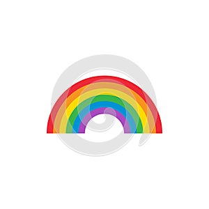 Rainbow arch colorful vector icon with primary color spectrum.