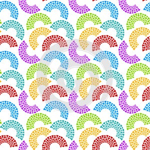 Rainbow arch hearts seamless pattern