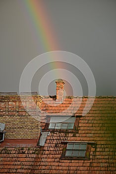 Rainbow and attic photo