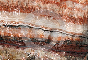 Rainbow banded coral calcite, from Mexico, also known as Inca calcite