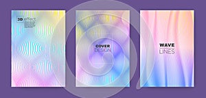 Rainbow Banner. Music 3d Vector. Lines