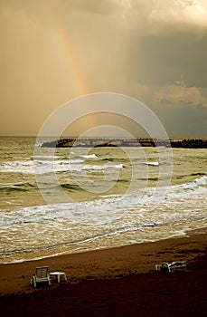 Rainbow on beach #2