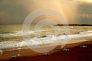 Rainbow on beach