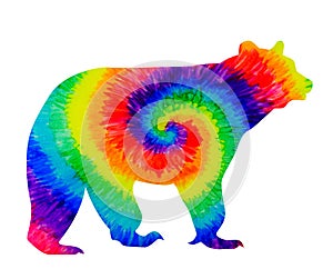 Rainbow Bear in Tie-Dye Inks