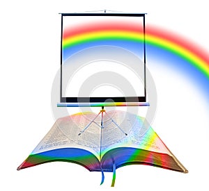 Rainbow bible projector screen