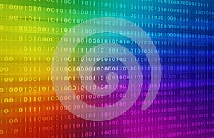 Rainbow Binary Code Background. illustration background image.
