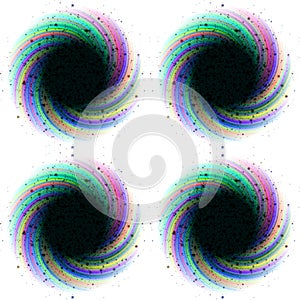 Rainbow black twirl isolated ball in background design