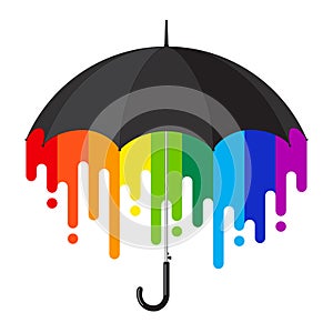 Rainbow black umbrella