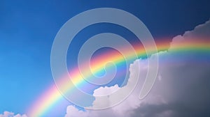 Rainbow in a blue sky. Generative AI