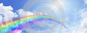 Rainbow and blue sky website banner