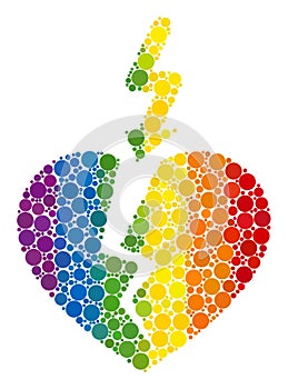 Rainbow Break heart Collage Icon of Spheres