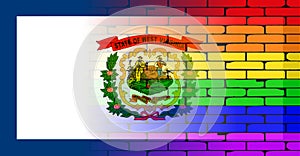 Rainbow Brick Wall West Virginia State Flag