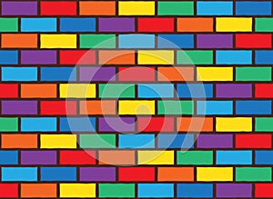 Rainbow bricks pattern