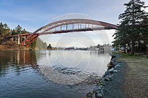 Rainbow Bridge and the City of La Conner, Washington. photo