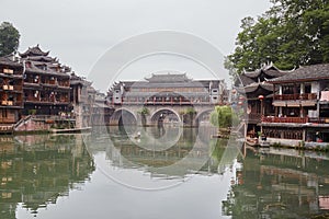 The Rainbow Bridge in Fenghuang Ancient Town, Hunan Provice, China photo