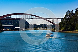 Rainbow Bridge over Swinish Slough Washington USA photo