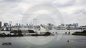 Rainbow Bridge and Tokyo Bay at Odaibacity, Japan