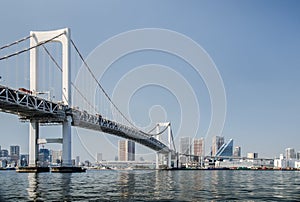 Rainbow Bridge is a bridge on Tokyo Bay between Shibaura Pier and the Odaiba waterfront. Tokyo photo