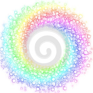 Rainbow Bubbles Spiral Circular Frame photo