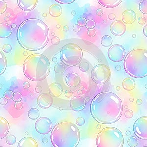 Rainbow Bubbles Seamless Pattern for Kids and Creative Projects