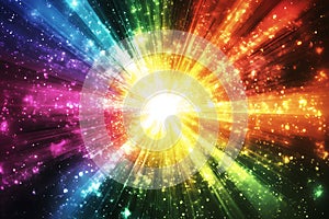 Rainbow burst of light stellar explosion