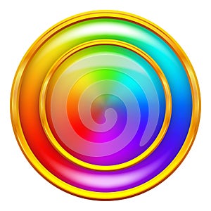 Rainbow button circle