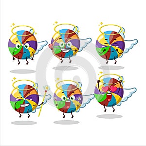 Rainbow candy cartoon designs as a cute angel character