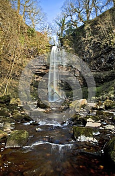 Rainbow caught in Sgwd Henrhyd; henrhyd Waterfall