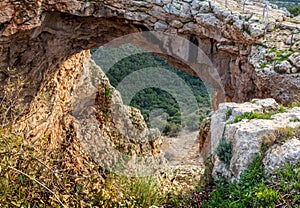 Rainbow cave in Upper Galilee, Israel