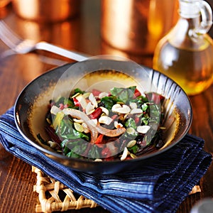 Rainbow chard salad in bowl