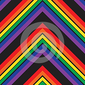 Rainbow Chevron Diagonal Stripes seamless pattern background