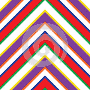 Rainbow Chevron Diagonal Stripes seamless pattern background