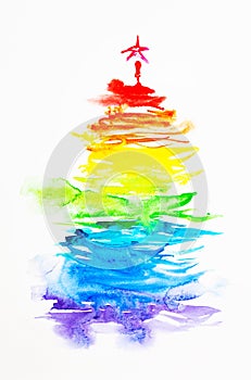 Rainbow christmas tree