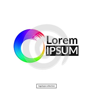 Rainbow circle logo template.