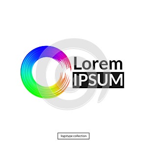 Rainbow circle logo template.