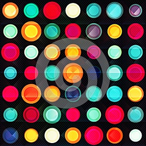 Rainbow circles seamless pattern with grunge effect