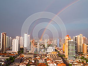 Rainbow of city