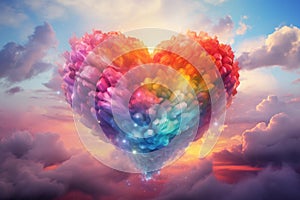 Rainbow cloud love colorful. Generate Ai