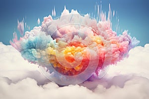 Rainbow cloud love. Generate Ai