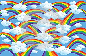 Rainbow & Clouds Art